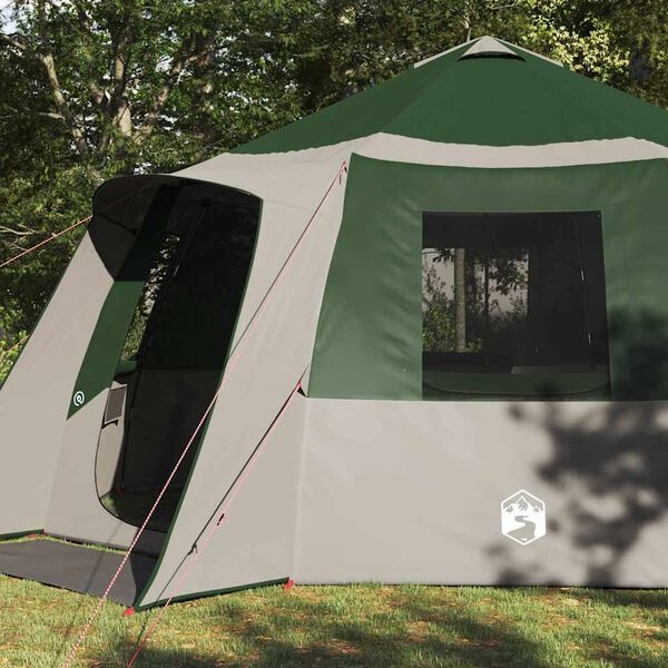 vidaXL Cabin Tent 12-Person 12-persoons Groen en Grijs