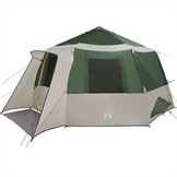 vidaXL Cabin Tent 12-Person 12-persoons Groen en Grijs