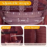 Sofeiyan Lang Glad Haarstuk met Pony, 40 cm Donkerrood Bourgondi Pruik met Laagjeseffect, Pruiken van Natuurlijk Kunsthaar voor Vrouwen, Geschikt voor Dagelijks, Feestjes en Cosplay - Maat 40 cm