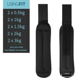 USINGFIT gewichtsmanchetten pols- & enkelgewichten enkel pols gewicht 2 * 0,5Kg / 2 * 1Kg / 2 * 1,5Kg / 2 * 2Kg voet benen armen gewichten polsgewicht, voor fitness, gymnastiek, hardlopen