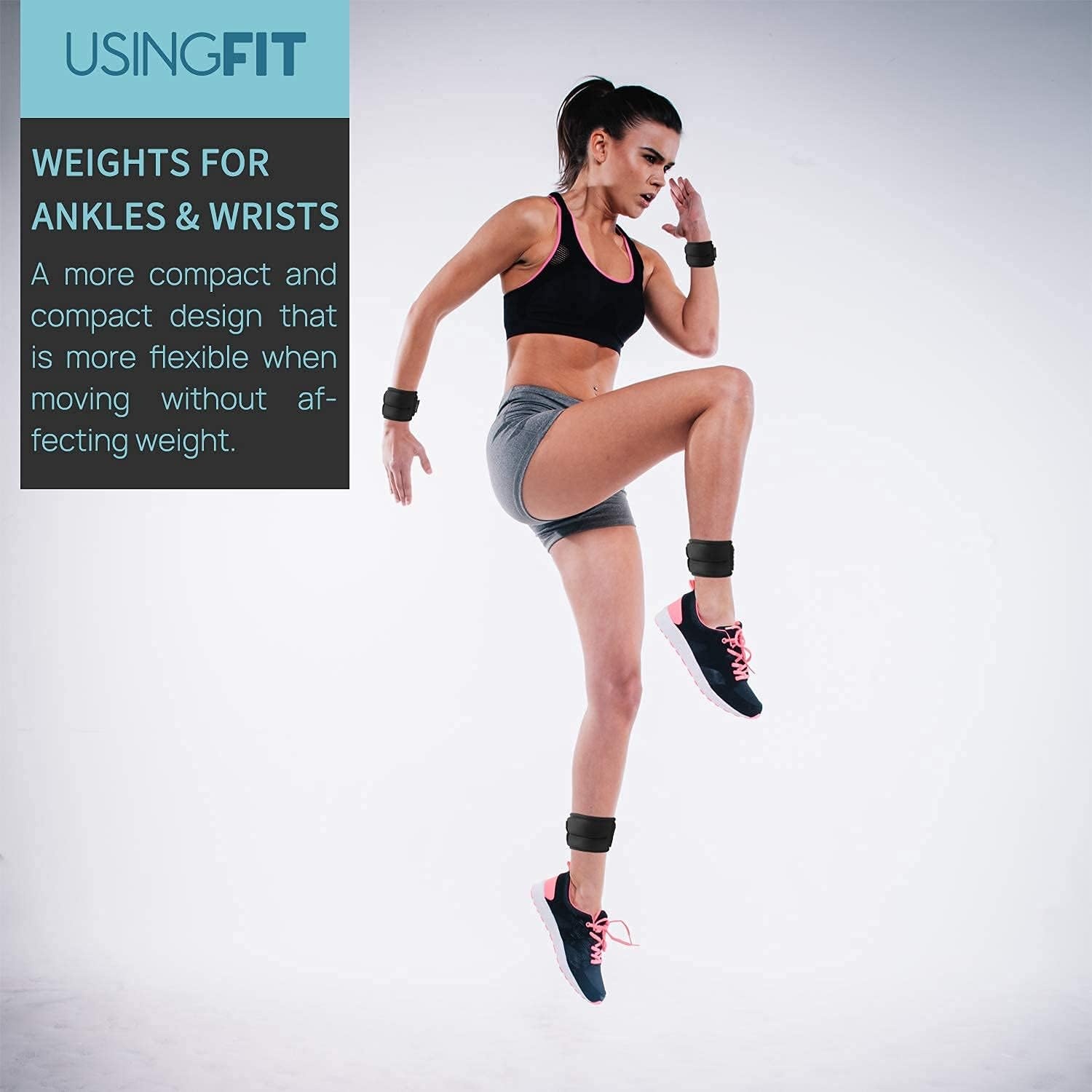 USINGFIT gewichtsmanchetten pols- & enkelgewichten enkel pols gewicht 2 * 0,5Kg / 2 * 1Kg / 2 * 1,5Kg / 2 * 2Kg voet benen armen gewichten polsgewicht, voor fitness, gymnastiek, hardlopen