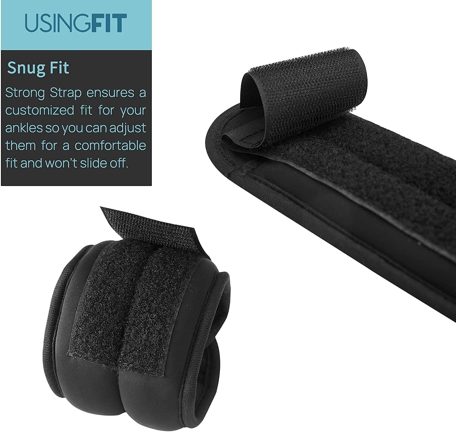 USINGFIT gewichtsmanchetten pols- & enkelgewichten enkel pols gewicht 2 * 0,5Kg / 2 * 1Kg / 2 * 1,5Kg / 2 * 2Kg voet benen armen gewichten polsgewicht, voor fitness, gymnastiek, hardlopen