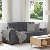 vidaXL Loveseat bank 180x77x82 cm fluweel donkergrijs