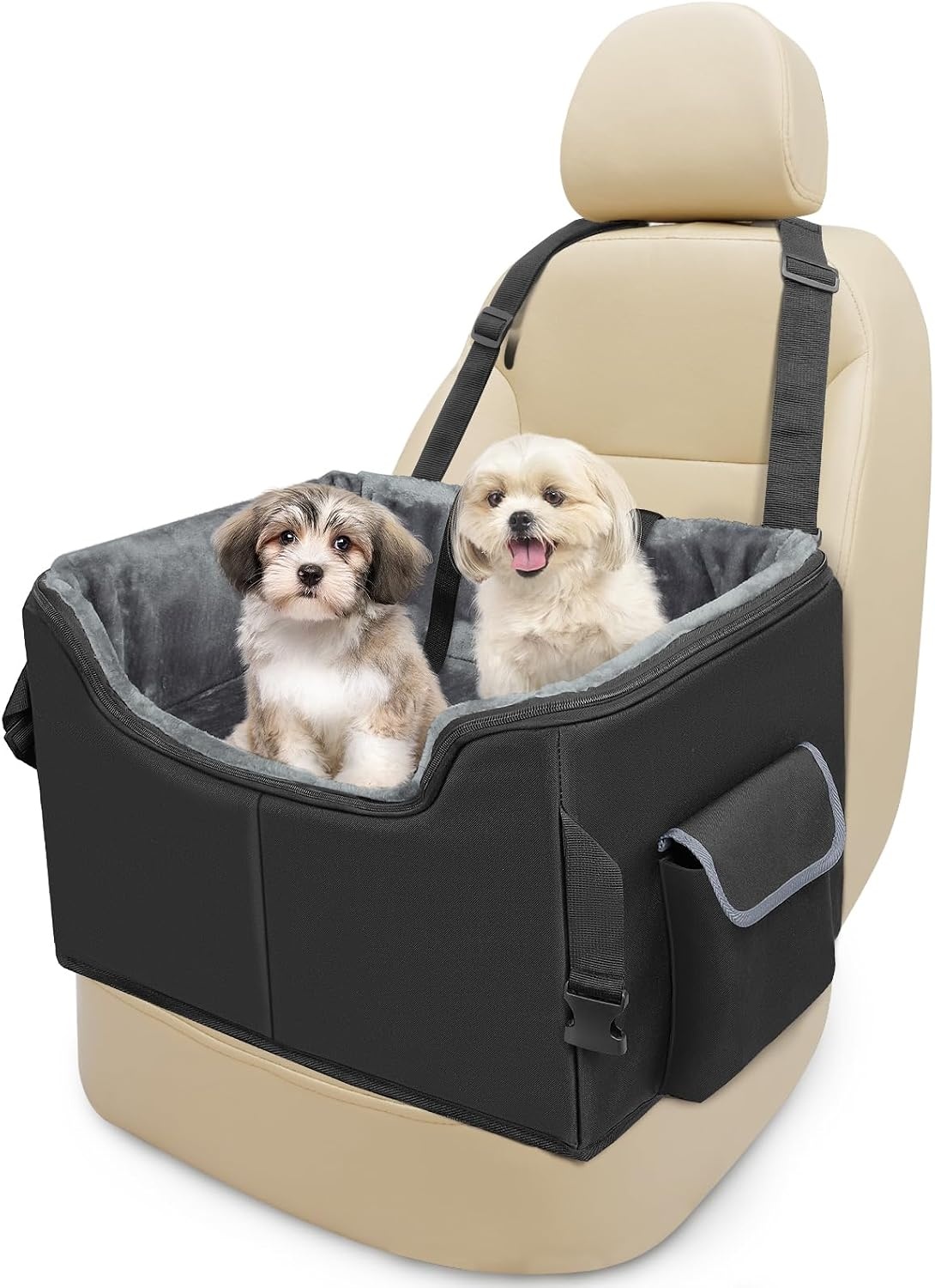 Babenest Autostoel voor honden, zeer stabiel, met veiligheidsgordel voor honden, opvouwbaar, wasbaar en grote capaciteit, voor voor- en achterbank (L)