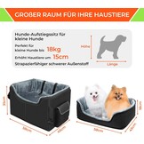 Babenest Autostoel voor honden, zeer stabiel, met veiligheidsgordel voor honden, opvouwbaar, wasbaar en grote capaciteit, voor voor- en achterbank (L)