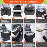 Babenest Autostoel voor honden, zeer stabiel, met veiligheidsgordel voor honden, opvouwbaar, wasbaar en grote capaciteit, voor voor- en achterbank (L)