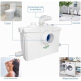 700W Afvalwaterpompen vuilwatersysteem Huishoudelijk Opvoerstation Hefsysteem Afvalwaterpomp met Roestvrijstalen Schoepen en Actieve voor Douche Keuken Wastafel Debiet tot 200L/min