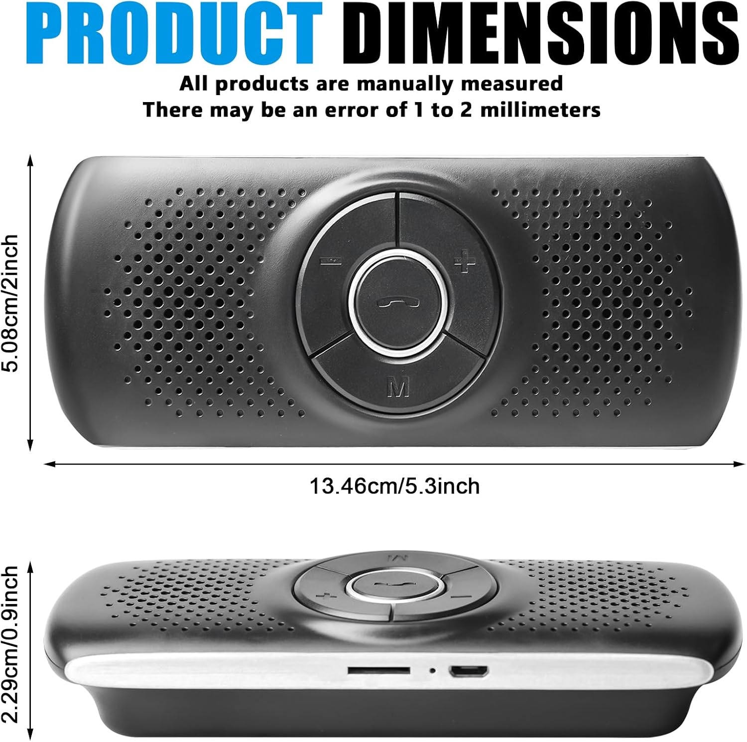 Handsfree-installatie voor auto, Bluetooth 4.2, handsfree, met clip, geïntegreerde microfoon, TF-kaartsleuf, luidspreker automatisch opnieuw verbinden voor GPS, muziek, oproepen, volumeregeling