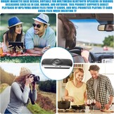 Handsfree-installatie voor auto, Bluetooth 4.2, handsfree, met clip, geïntegreerde microfoon, TF-kaartsleuf, luidspreker automatisch opnieuw verbinden voor GPS, muziek, oproepen, volumeregeling
