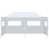 vidaXL Partytent pop-up met zijwanden 3x6 m staal wit