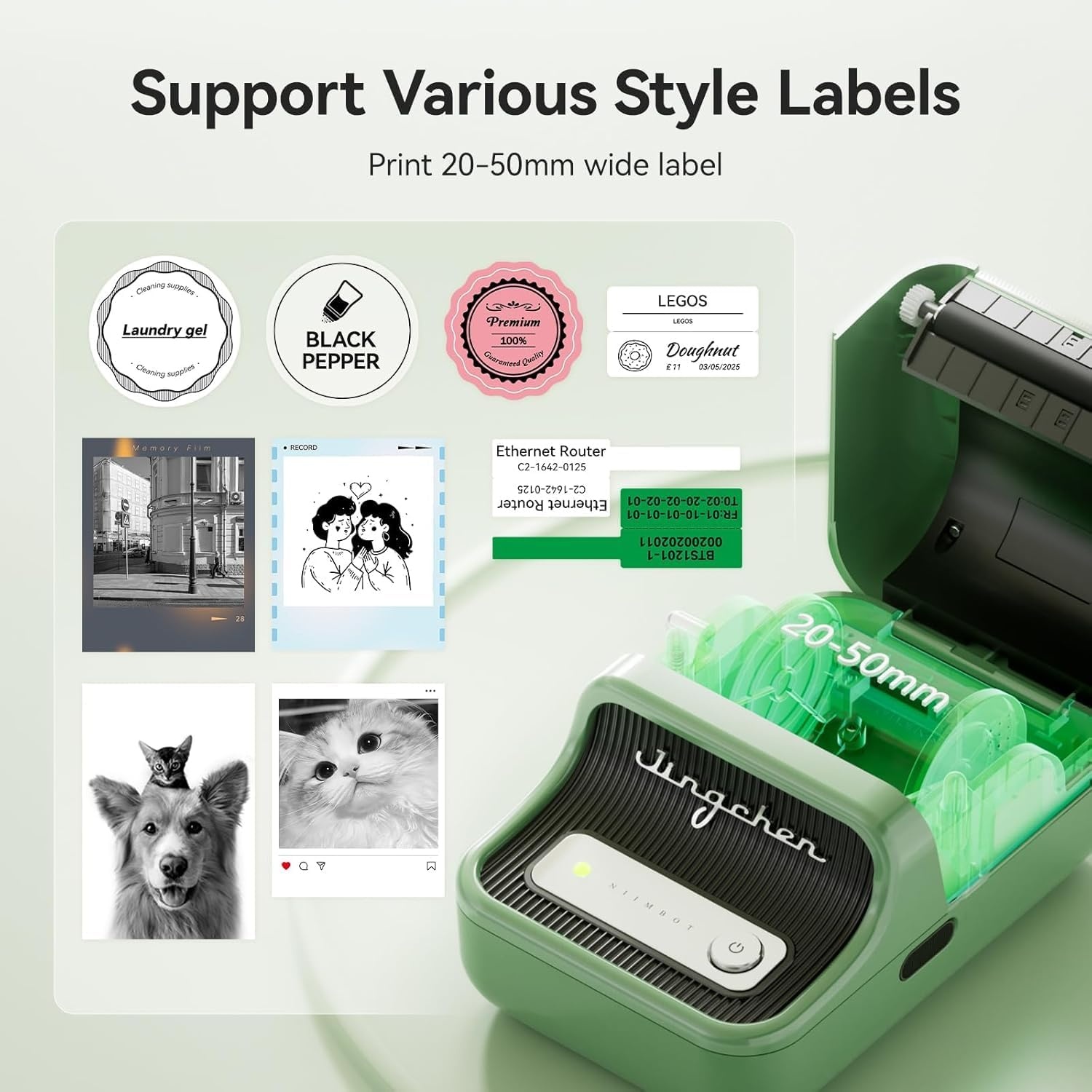 NIIMBOT Etiketteerapparaat B21 Pro, labelprinter, HD, 300 DPI, groen