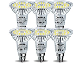E14 R50 LED Lampen Koelwit Licht, 6,5W Vervangt 100W Halogeenlamp, 6000K 770 Lumen Reflectorlamp, AC 230V Flikkervrij Spotlicht, 120° Stralingshoek Spot, Niet Dimbar, 6 Stuks