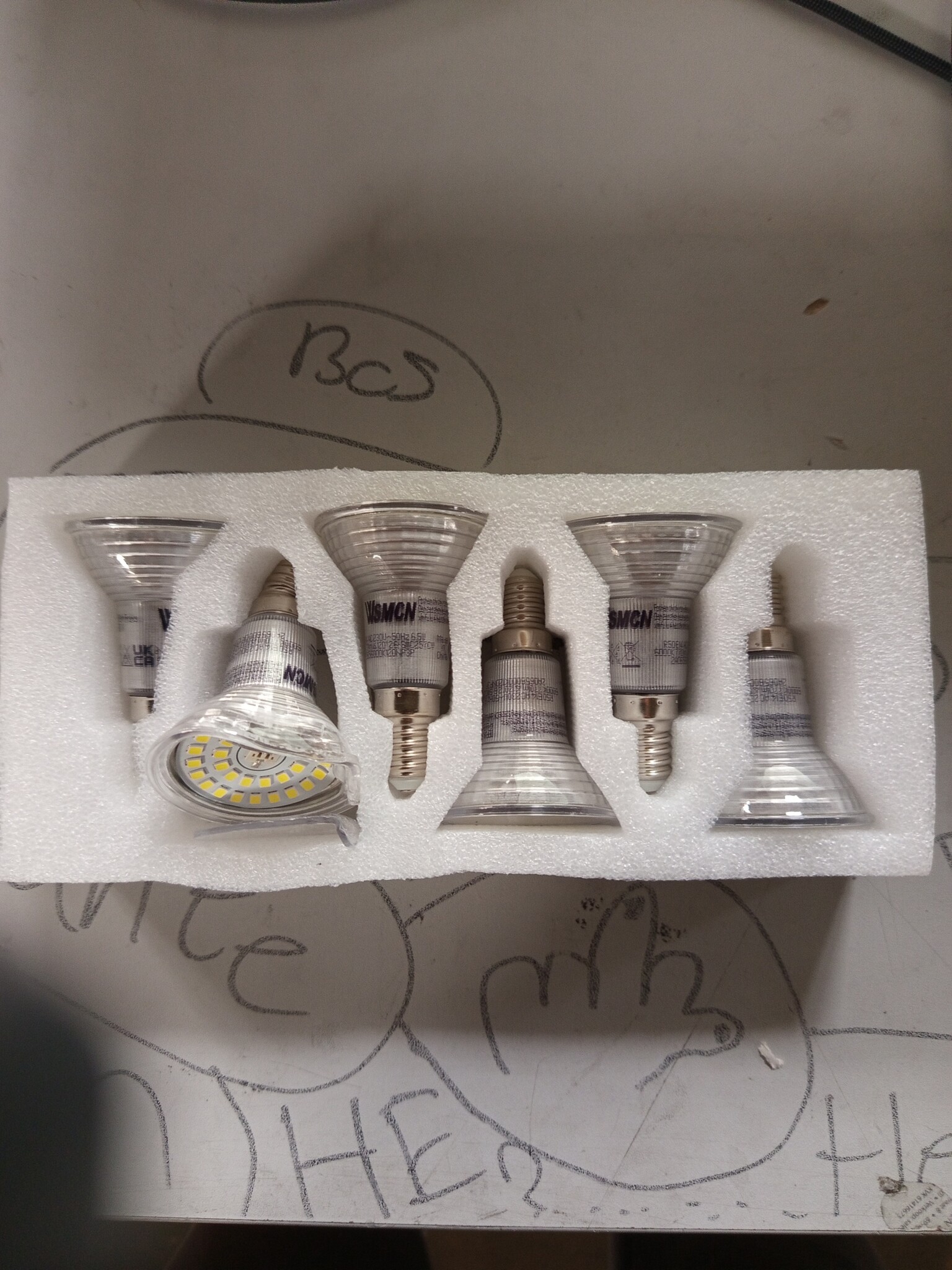 E14 R50 LED Lampen Koelwit Licht, 6,5W Vervangt 100W Halogeenlamp, 6000K 770 Lumen Reflectorlamp, AC 230V Flikkervrij Spotlicht, 120° Stralingshoek Spot, Niet Dimbar, 6 Stuks
