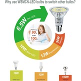 E14 R50 LED Lampen Koelwit Licht, 6,5W Vervangt 100W Halogeenlamp, 6000K 770 Lumen Reflectorlamp, AC 230V Flikkervrij Spotlicht, 120° Stralingshoek Spot, Niet Dimbar, 6 Stuks