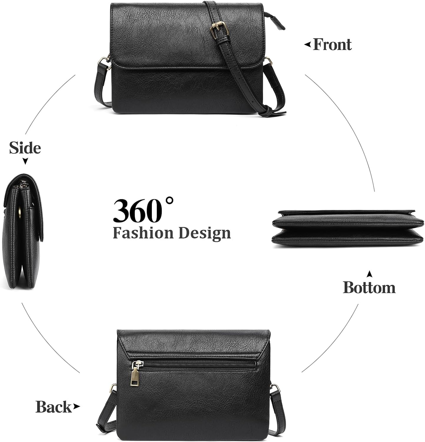 GAEKEAO Schoudertas, crossbody bag voor dames, tas dames schoudertas portemonnee, handtas dames schoudertas met kaartsleuven, verstelbare afneembare schouderriem voor vrouwen