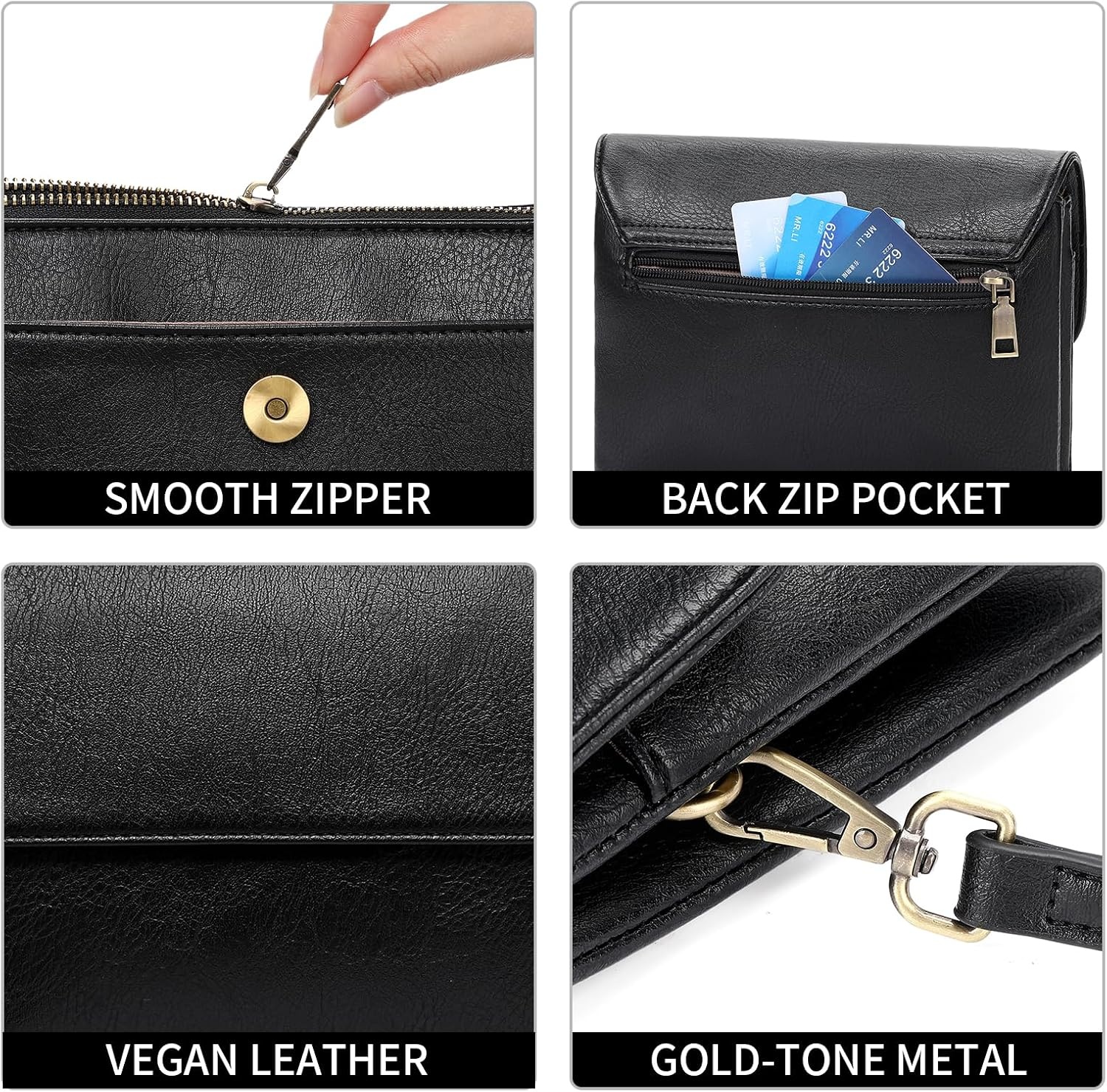 GAEKEAO Schoudertas, crossbody bag voor dames, tas dames schoudertas portemonnee, handtas dames schoudertas met kaartsleuven, verstelbare afneembare schouderriem voor vrouwen