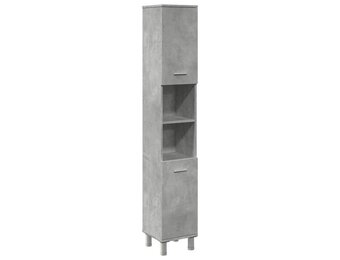 Badkamerkast Spaanplaat Betongrijs 30x30x179 cm - 54% Korting!