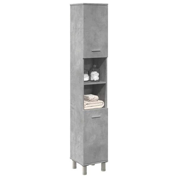 Badkamerkast Spaanplaat Betongrijs 30x30x179 cm - 54% Korting!