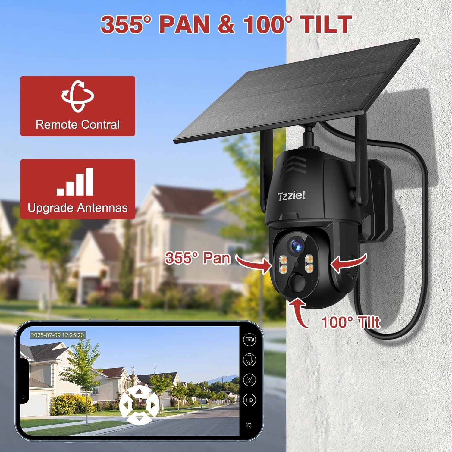 Tzziel TZ-4G-S84 4G Buitencamera 1080p met 32GB Geheugen