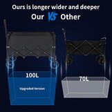 Opvouwbare Kar met Wielen, Opvouwbare Kar met Verstelbare Handgreep, 100L Grote Capaciteit, voor Winkelen, Kamperen, Tuin, Strand en Buitensporten (Zwart) - Maat 100L
