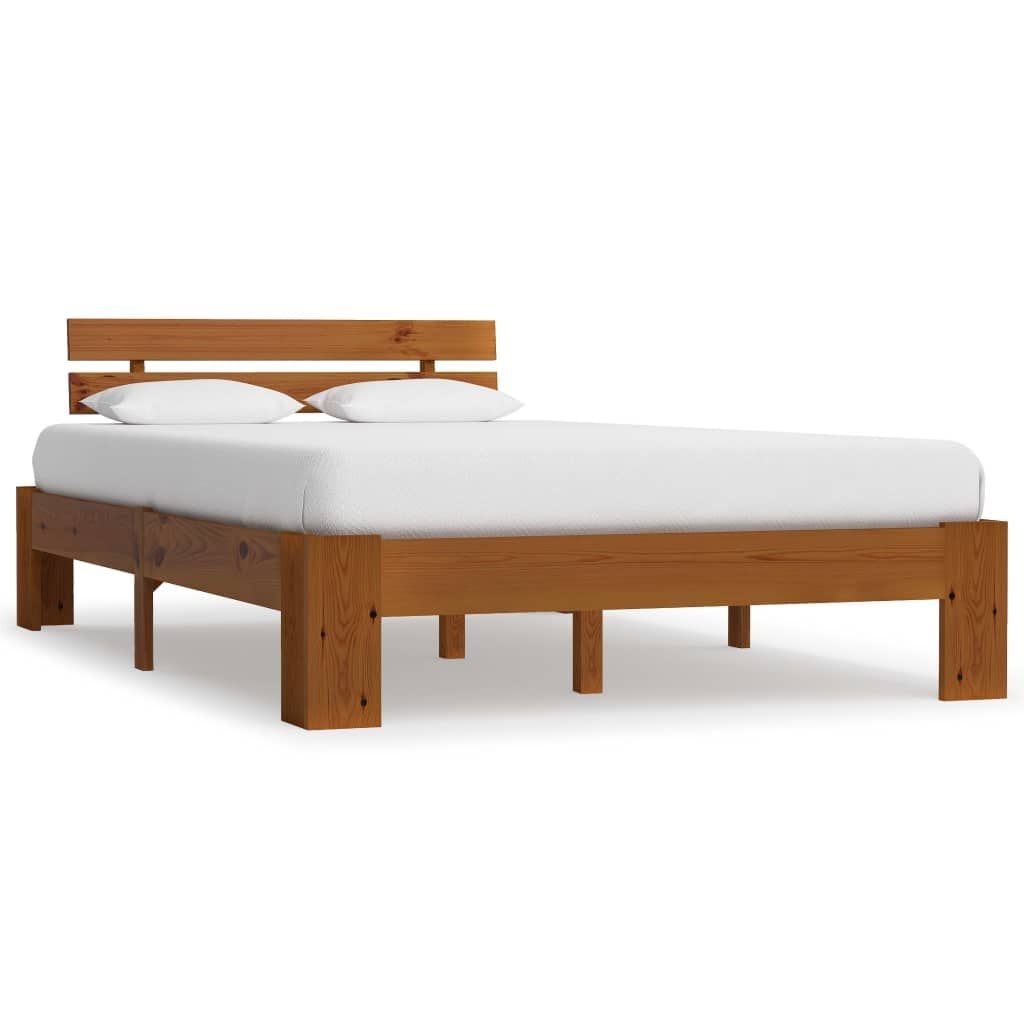 Massief Houten Bedframe Grenenhout Honingbruin 140x200 cm - 54% Korting!
