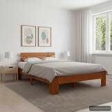 Massief Houten Bedframe Grenenhout Honingbruin 140x200 cm - 54% Korting!