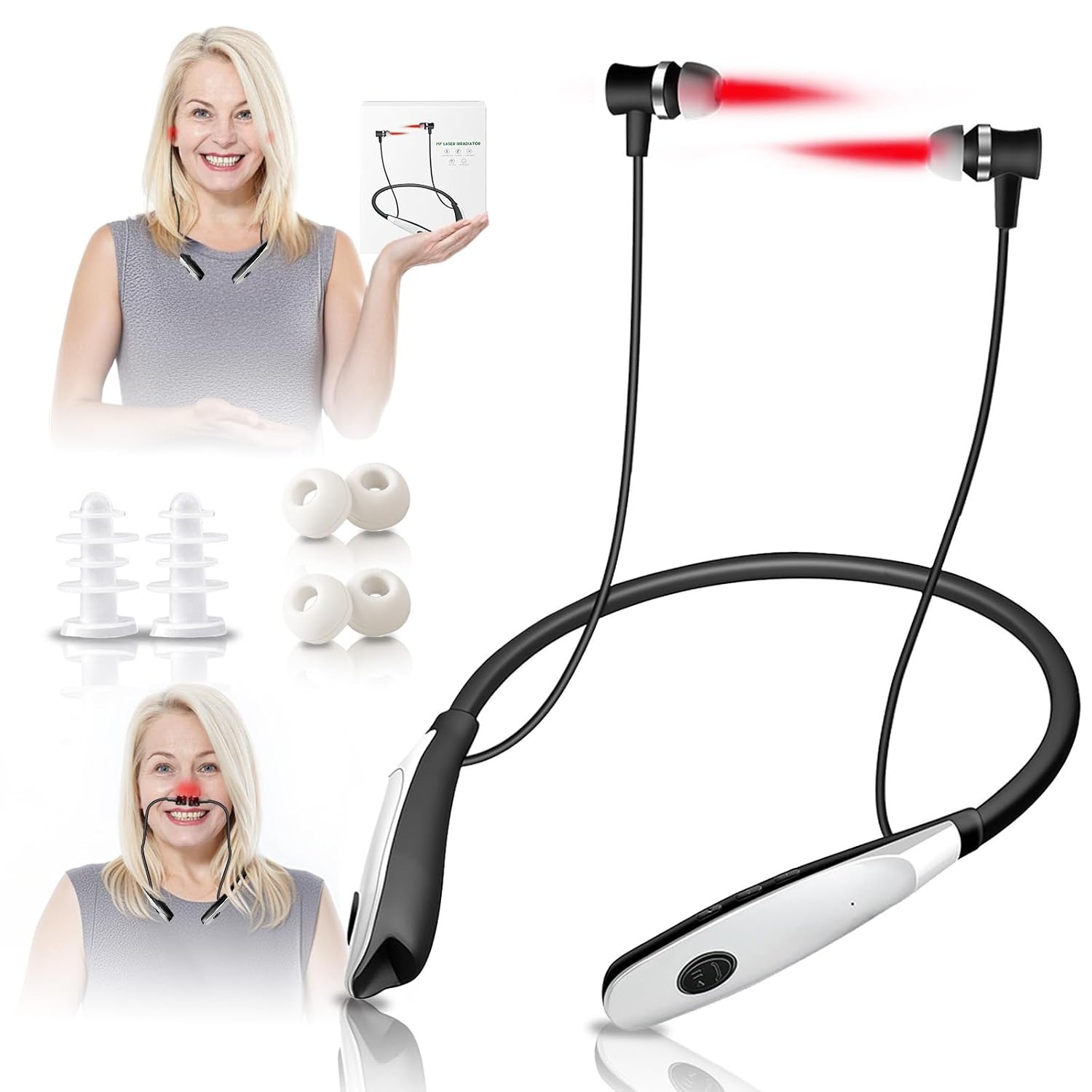 Tinnitus Roodlichttherapieapparaat 2-in-1 - Grijs (32% Korting)