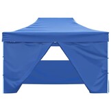 vidaXL Partytent met 4 zijwanden inklapbaar 3x4 m staal blauw