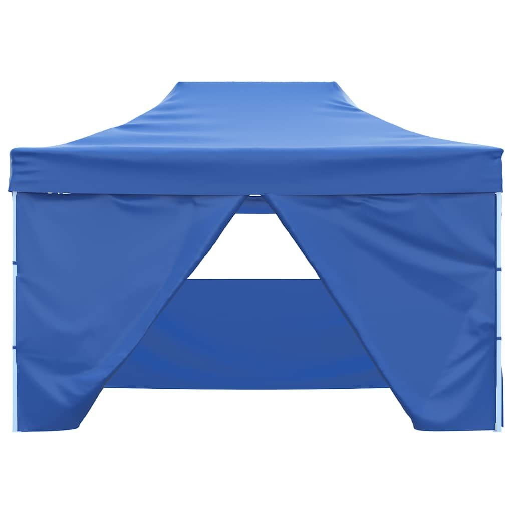 vidaXL Partytent met 4 zijwanden inklapbaar 3x4 m staal blauw