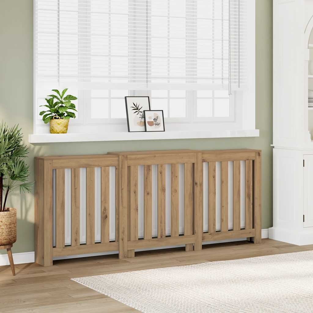 vidaXL Radiatorombouw 205x21,5x83,5 cm bewerkt hout artisanaal eiken