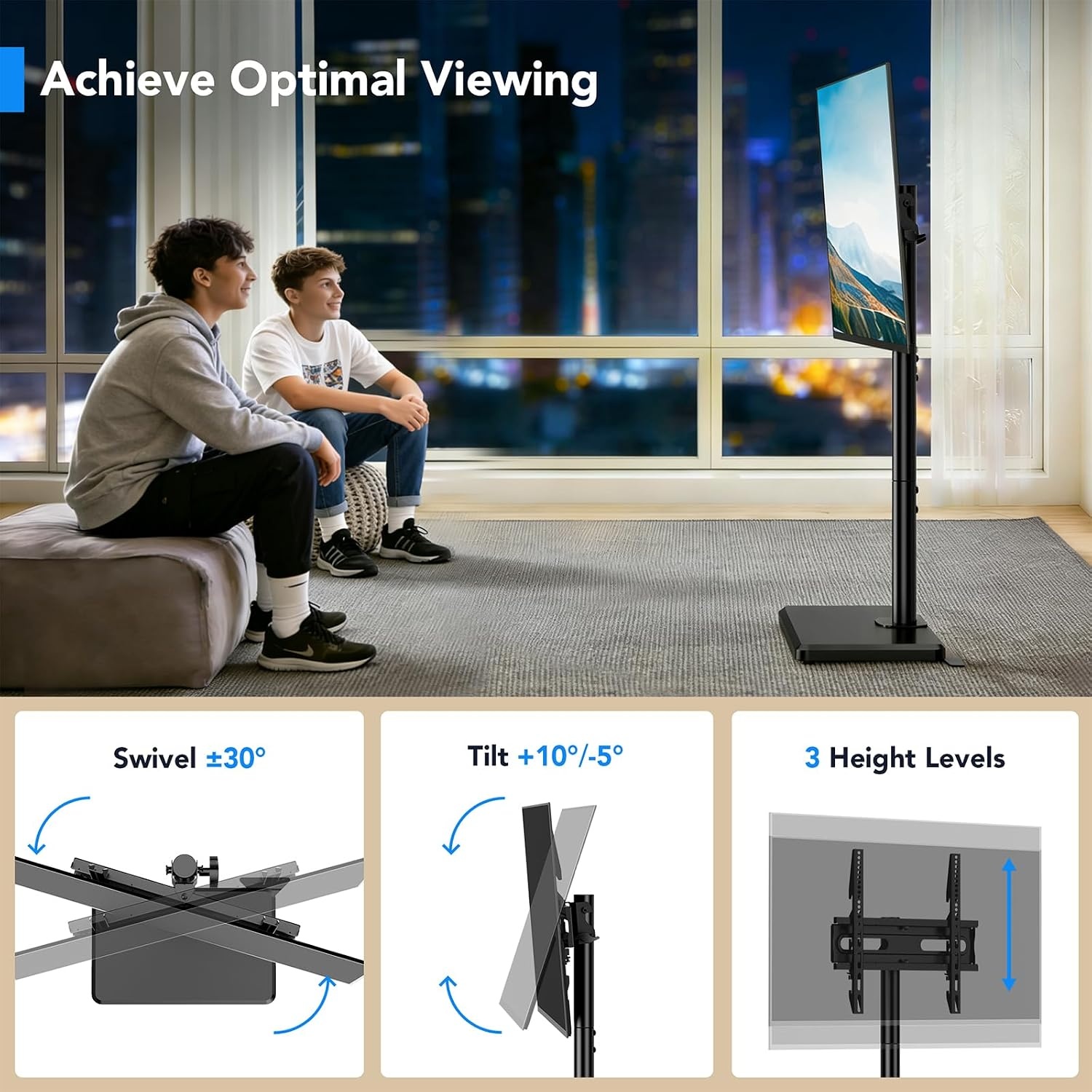 Draaibare TV Vloerstandaard 26-60 inch | 33% Korting