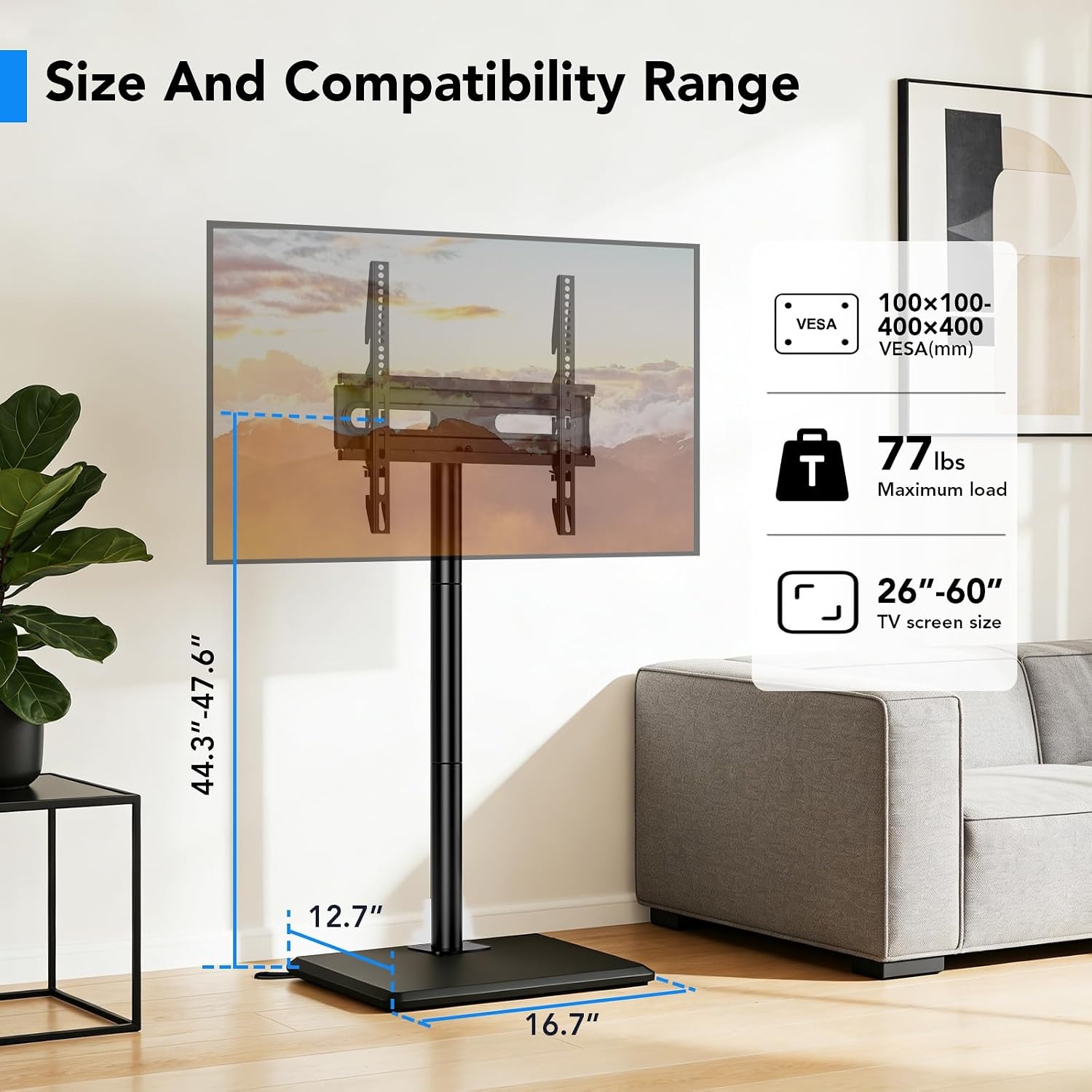 Draaibare TV Vloerstandaard 26-60 inch | 33% Korting