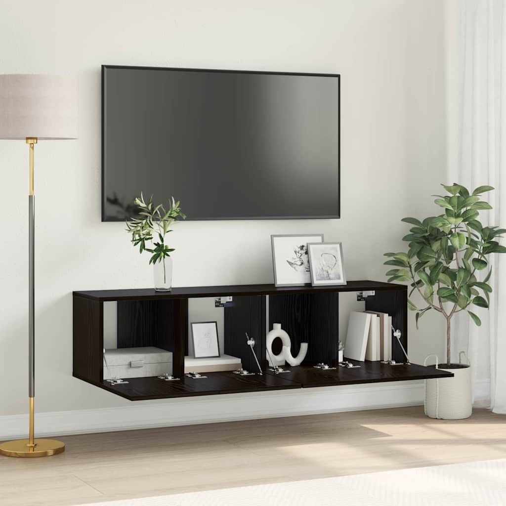TV-kast Zwart Bewerkt Hout 60x30x30cm - Nu 58% Korting!