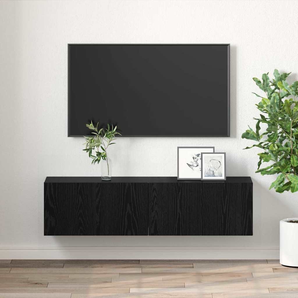 TV-kast Zwart Bewerkt Hout 60x30x30cm - Nu 58% Korting!