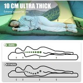 Portal Eenpersoons campingmatras, 10 cm dik met voetpomp, opblaasbaar camping slaapmatras, opblaasbaat tentmatras, kampeerluchtbed voor volwassenen, lichtgewicht draagbare buitenmatras, rugzak