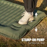 Portal Eenpersoons campingmatras, 10 cm dik met voetpomp, opblaasbaar camping slaapmatras, opblaasbaat tentmatras, kampeerluchtbed voor volwassenen, lichtgewicht draagbare buitenmatras, rugzak