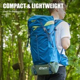 Portal Eenpersoons campingmatras, 10 cm dik met voetpomp, opblaasbaar camping slaapmatras, opblaasbaat tentmatras, kampeerluchtbed voor volwassenen, lichtgewicht draagbare buitenmatras, rugzak