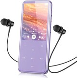 AGPTEK 64GB Bluetooth MP3-speler met luidspreker, 2,4'' groot scherm metalen MP3-speler HiFi-geluidskwaliteit MP4 Audio Touch Button Sport FM-radio Stappenteller Recorder muziekrecorder-Roze