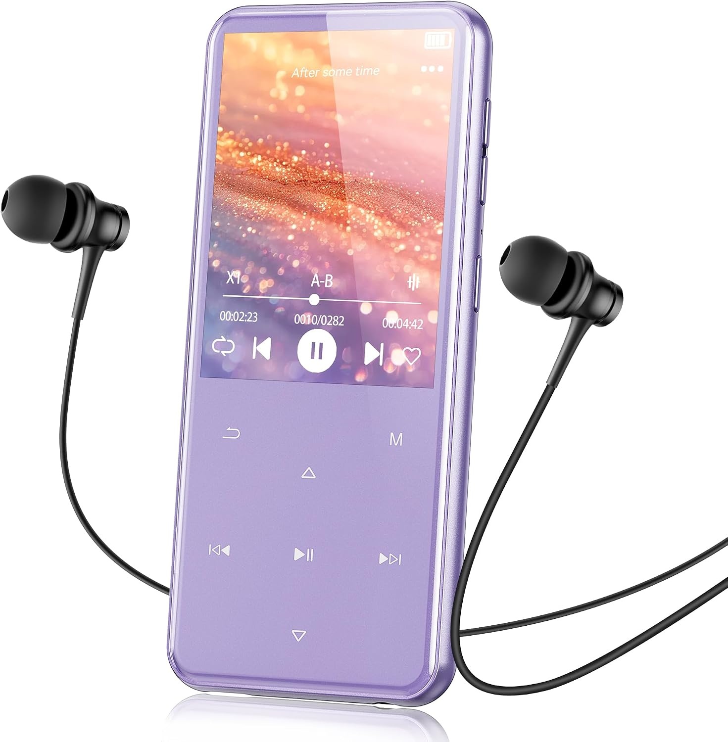 AGPTEK 64GB Bluetooth MP3-speler met luidspreker, 2,4'' groot scherm metalen MP3-speler HiFi-geluidskwaliteit MP4 Audio Touch Button Sport FM-radio Stappenteller Recorder muziekrecorder-Roze