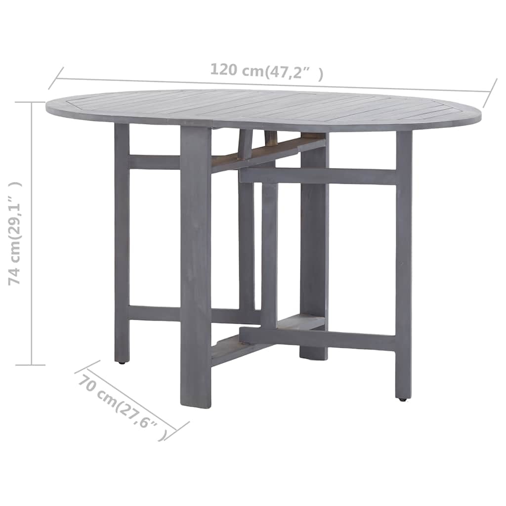 Opvouwbare Tuintafel Acaciahout Grijs - 35% Korting