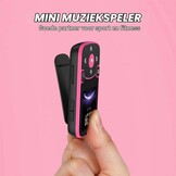 AGPTEK MP3-speler Bluetooth 5.3 Sport 64 GB met 1,5 inch TFT-kleurenbeeldscherm, mini-muziekspeler met clip, ondersteunt tot 128 GB SD-kaart, magenta
