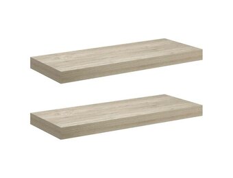 Zwevende Wandschappen MDF Eikenkleurig - Set van 2 (60x23.5cm)