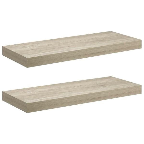 Zwevende Wandschappen MDF Eikenkleurig - Set van 2 (60x23.5cm)