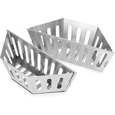 Onlyfire Houtskoolmand Roestvrije Stalen, Briquet Houders voor Weber 57/67cm Houtskoolgrills, Directe en Indirecte Warmte, Hoogwaardige Houtskoolmanden, Houtskoolbarbecues BBQ Accessoires, Set van 2
