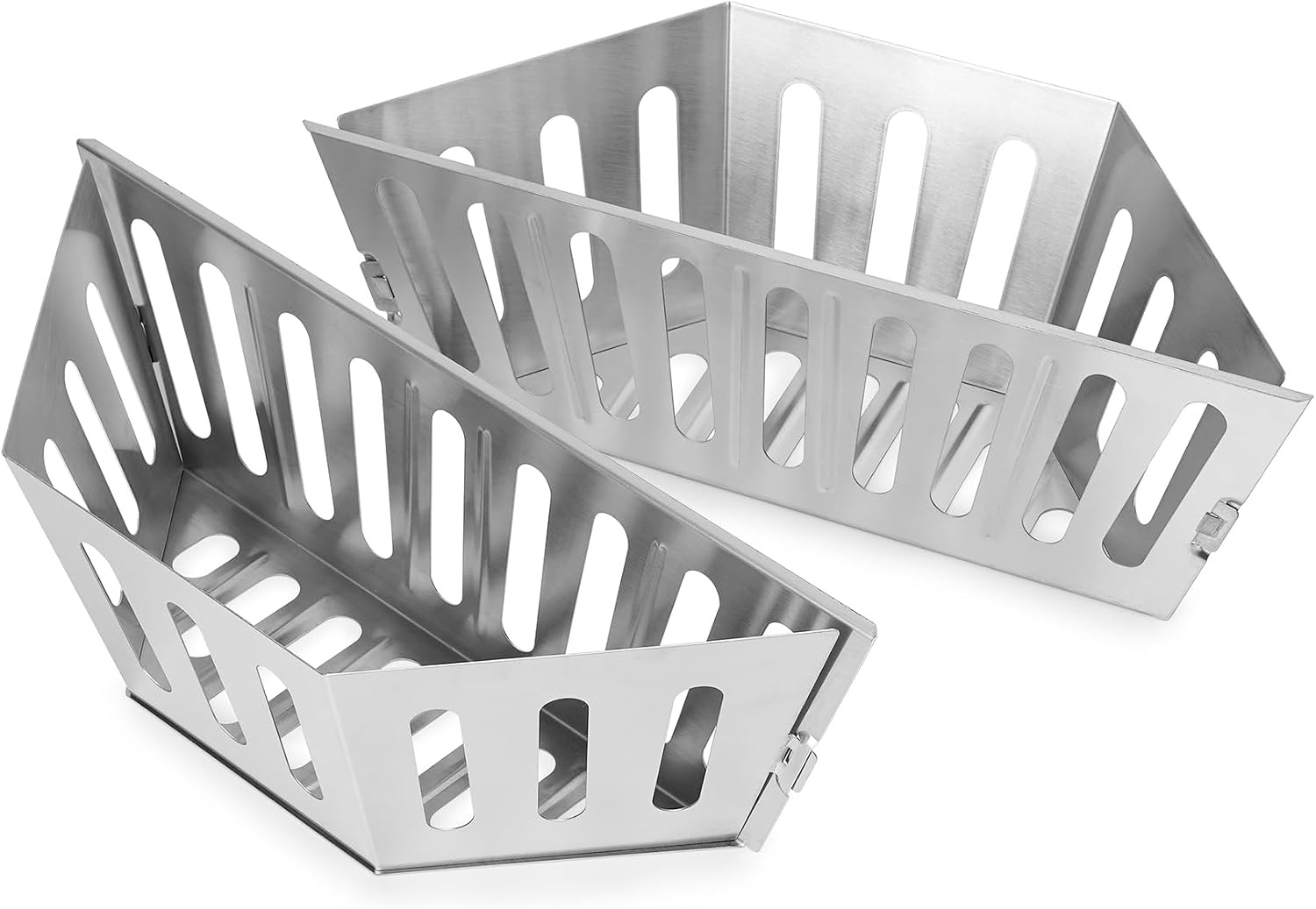 Onlyfire Houtskoolmand Roestvrije Stalen, Briquet Houders voor Weber 57/67cm Houtskoolgrills, Directe en Indirecte Warmte, Hoogwaardige Houtskoolmanden, Houtskoolbarbecues BBQ Accessoires, Set van 2