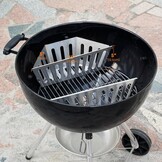 Onlyfire Houtskoolmand Roestvrije Stalen, Briquet Houders voor Weber 57/67cm Houtskoolgrills, Directe en Indirecte Warmte, Hoogwaardige Houtskoolmanden, Houtskoolbarbecues BBQ Accessoires, Set van 2