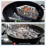 Onlyfire Houtskoolmand Roestvrije Stalen, Briquet Houders voor Weber 57/67cm Houtskoolgrills, Directe en Indirecte Warmte, Hoogwaardige Houtskoolmanden, Houtskoolbarbecues BBQ Accessoires, Set van 2