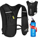 Hardloopvest voor dames, met 500 ml drinkfles, 2 liter drinkzak, lichte drinkrugzak voor heren, 6 l, reflecterend voor joggen, trailrunning, fiets, marathon, motorfiets, slechts 150 g