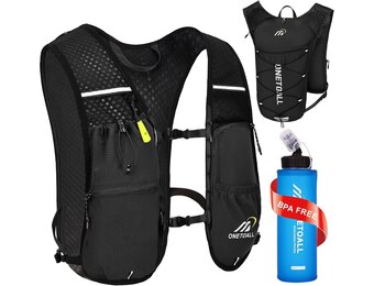 Hardloopvest voor dames, met 500 ml drinkfles, 2 liter drinkzak, lichte drinkrugzak voor heren, 6 l, reflecterend voor joggen, trailrunning, fiets, marathon, motorfiets, slechts 150 g