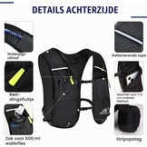 Hardloopvest voor dames, met 500 ml drinkfles, 2 liter drinkzak, lichte drinkrugzak voor heren, 6 l, reflecterend voor joggen, trailrunning, fiets, marathon, motorfiets, slechts 150 g